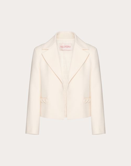 Valentino - Chaqueta De Crepe Couture - Marfil - Mujer - Abrigos Y Chaquetas