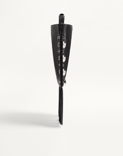 Valentino Garavani - ヴァレンティノ ガラヴァーニ ネルコート フリンジ グレイニーカーフスキン ショルダーバッグ - ブラック - メンズ - ショルダーバッグ