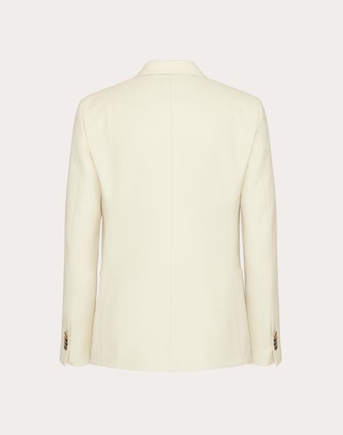 Valentino - Veste Droite En Laine Avec Étiquette Couture Maison Valentino - Beige - Homme - Manteaux Et Blazers