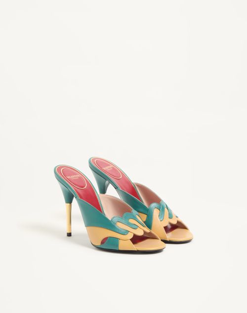 Valentino Garavani - Éoline Kidskin Slide Sandal 105mm - Green/ochre - Woman - Sandals