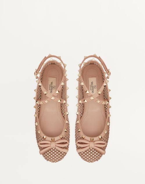 ROCKSTUD MESH BALLERINA WITH CRYSTALS