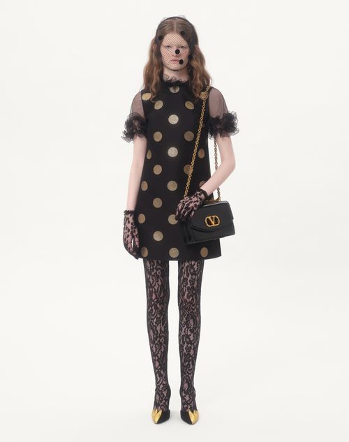 Valentino - Short Dress In Jacquard Lurex Plusdepois - Black/gold - Woman - Dresses