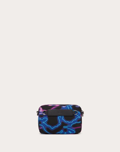 Valentino Garavani - Neon Camou Nylon Crossbody Bag - Black/multicolor - Man - Cross Body Bags