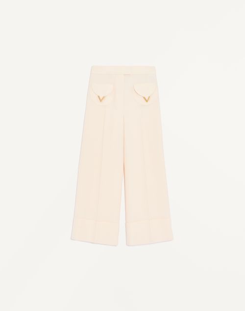 Valentino - Pantalon En Crêpe Couture - Vanille - Femme - Shorts Et Pantalons