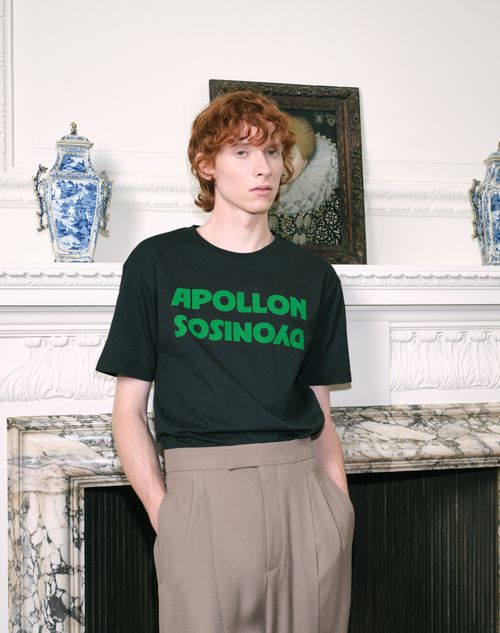 Valentino - Valentino Cotton T-shirt With Apollon/dyonisos Print - Black/green - Man - T-shirts And Sweatshirts