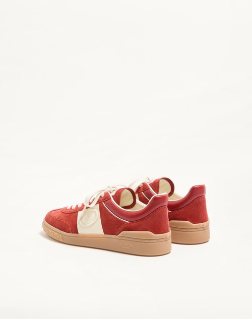 Valentino Garavani - Upvillage Low Top Trainer In Split Leather And Calfskin Nappa Leather - Red/ivory - Man - Trainers