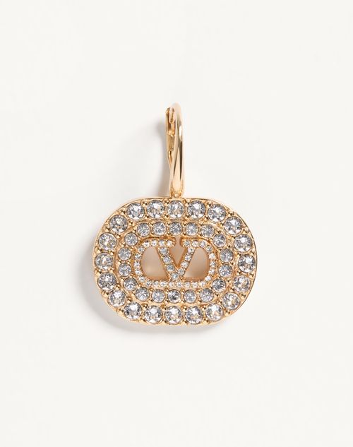 Valentino Garavani - Vlogo Signature Earrings In Metal With Swarovski® Crystals - Gold/crystal - Woman - Jewellery