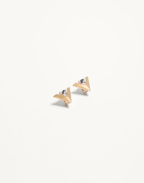 Valentino Garavani - Je Les V Metal And Crystal Earrings - Gold/crystal - Woman - Jewelry