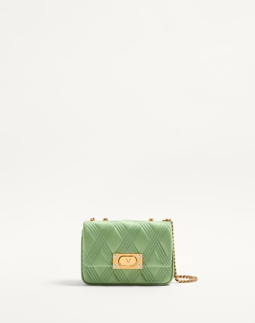 Valentino Garavani - Valentino Garavani Quiltie 67 Small Satin Shoulder Bag - Light Green - Woman - Woman Bags & Accessories Sale