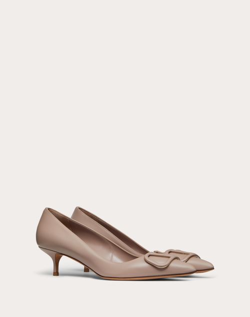 Valentino Garavani - Vlogo Signature Calfskin Pump 45mm / 1.8 In. - Poudre - Woman - Shoes