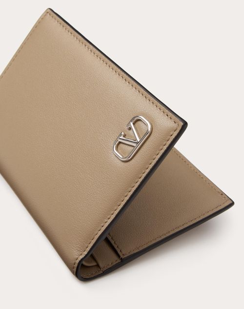 Valentino Garavani - Vlogo Signature Calfskin Card Holder - New Chinos - Man - Wallets And Small Leather Goods