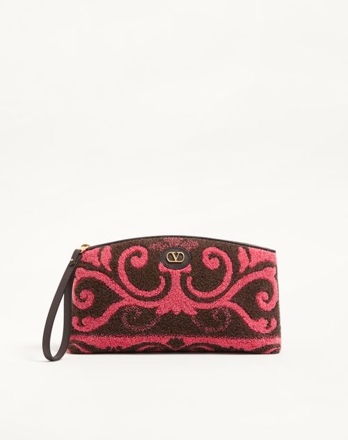 Valentino Garavani - Valentino Garavani Terry Cloth Clutch
 - Coral/chocolate - Woman - Clutches