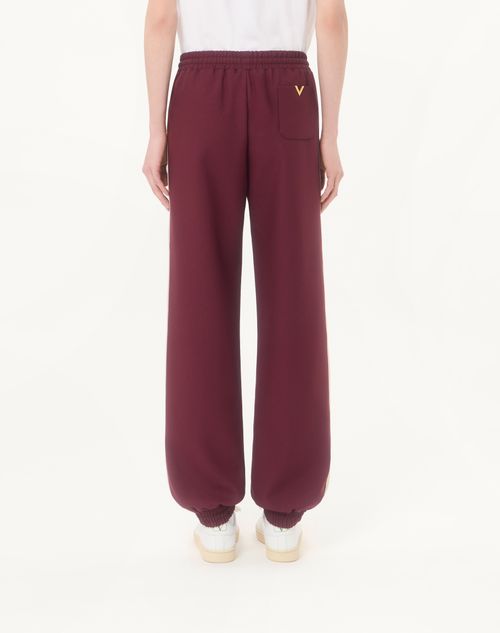 Valentino - Valentino Nylon Trousers With Vgold - Maroon - Man - Trousers And Shorts