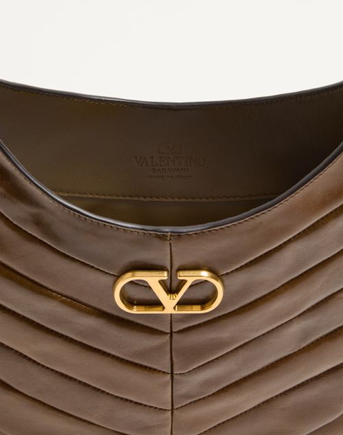 Valentino Garavani - Valentino Garavani Hoboho Small Hobo Bag In Chevron-patterned Nappa Leather - Tundra - Woman - Woman F&f Integration