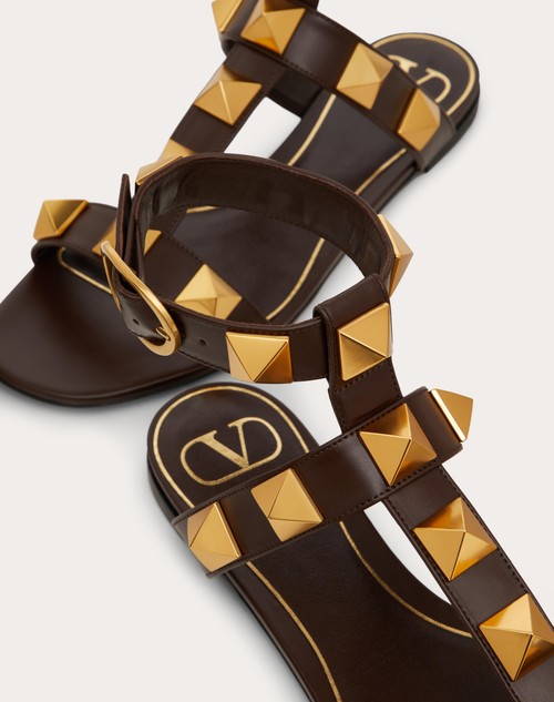 Valentino Garavani Roman Stud leather sandals - Brown