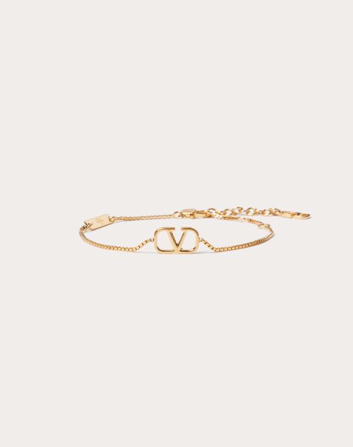 teori mikroskopisk kalorie Vlogo Signature Metal Bracelet for Man in Gold | Valentino US