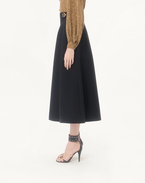 Valentino - Crepe Couture Midi Skirt - Black - Woman - Skirts