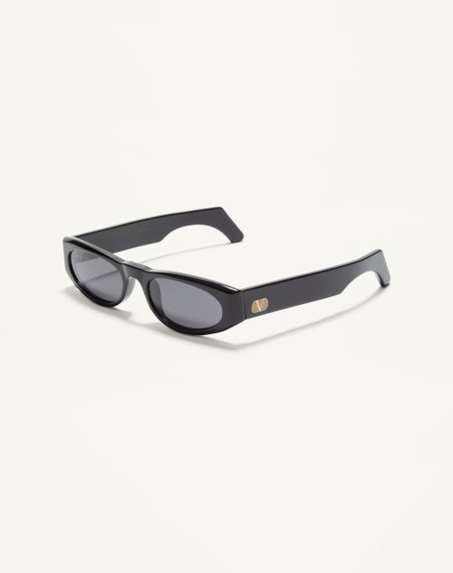 Valentino - Geometric Acetate Eyewear - Black/gray - Unisex - Eyewear