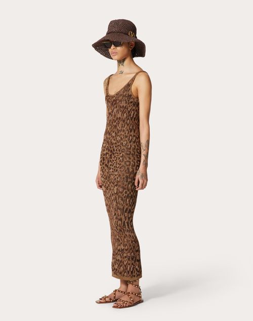 Valentino - Animalier Jacquard Cotton And Lurex Dress - Animal Print - Woman - Ready To Wear