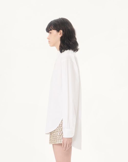 Valentino - Cotton Popeline Top - White - Woman - Shirts And Tops