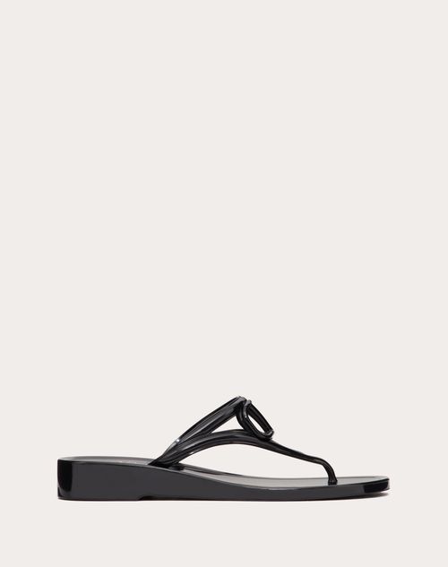 Vlogo Signature Rubber Thong Sandal for Woman in Black