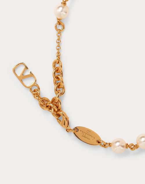 V Logo Chain Bracelet in Gold - Valentino