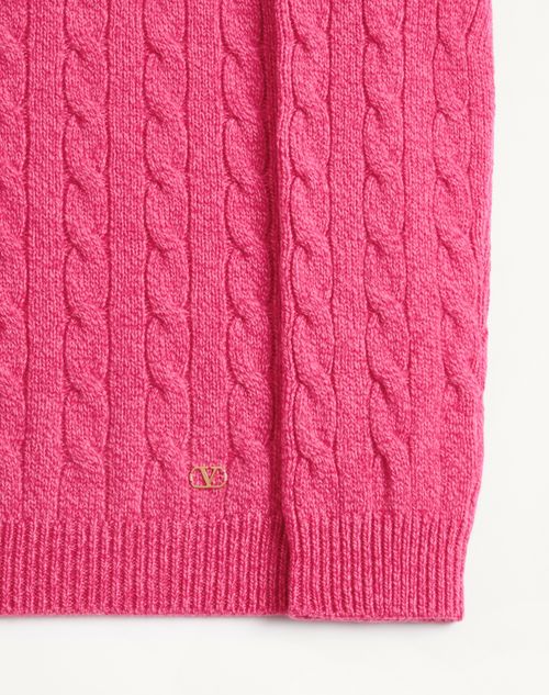 Valentino - Mouliné Wool Jumper - Fuchsia - Woman - Knitwear
