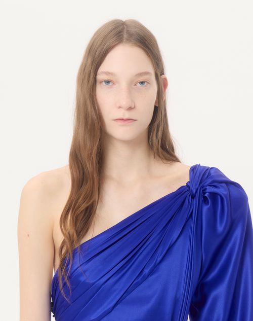 Valentino - Crepe Satin Gown - Cobalt - Woman - Gowns