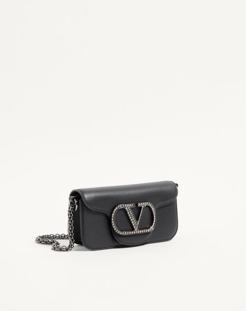 Valentino Garavani - Valentino Garavani Locò Small Shoulder Bag With Jewel Logo - Black - Woman - Shoulder Bags