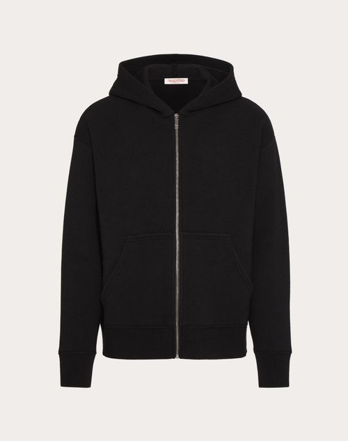 Valentino - Hooded Wool Sweatshirt - Black - Man - T-shirts And Sweatshirts