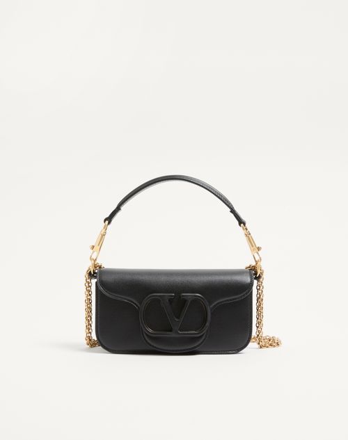 Valentino Garavani - Valentino Garavani Locò Small Shoulder Bag In Calfskin - Black - Woman - Shoulder Bags