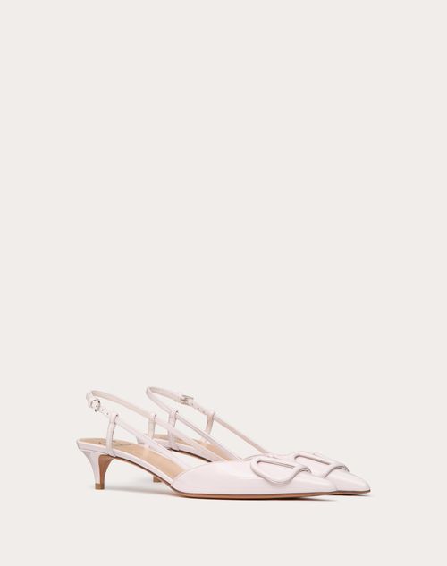 Valentino Garavani - Vlogo Signature Patent Leather Slingback Pump 40mm / 1.6 In. - Mauve - Woman - Pumps