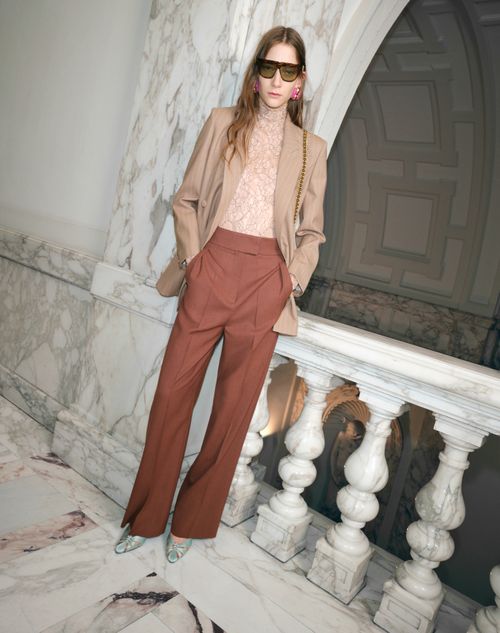 Valentino - British Mohair Trousers - Brown - Woman - Trousers And Shorts
