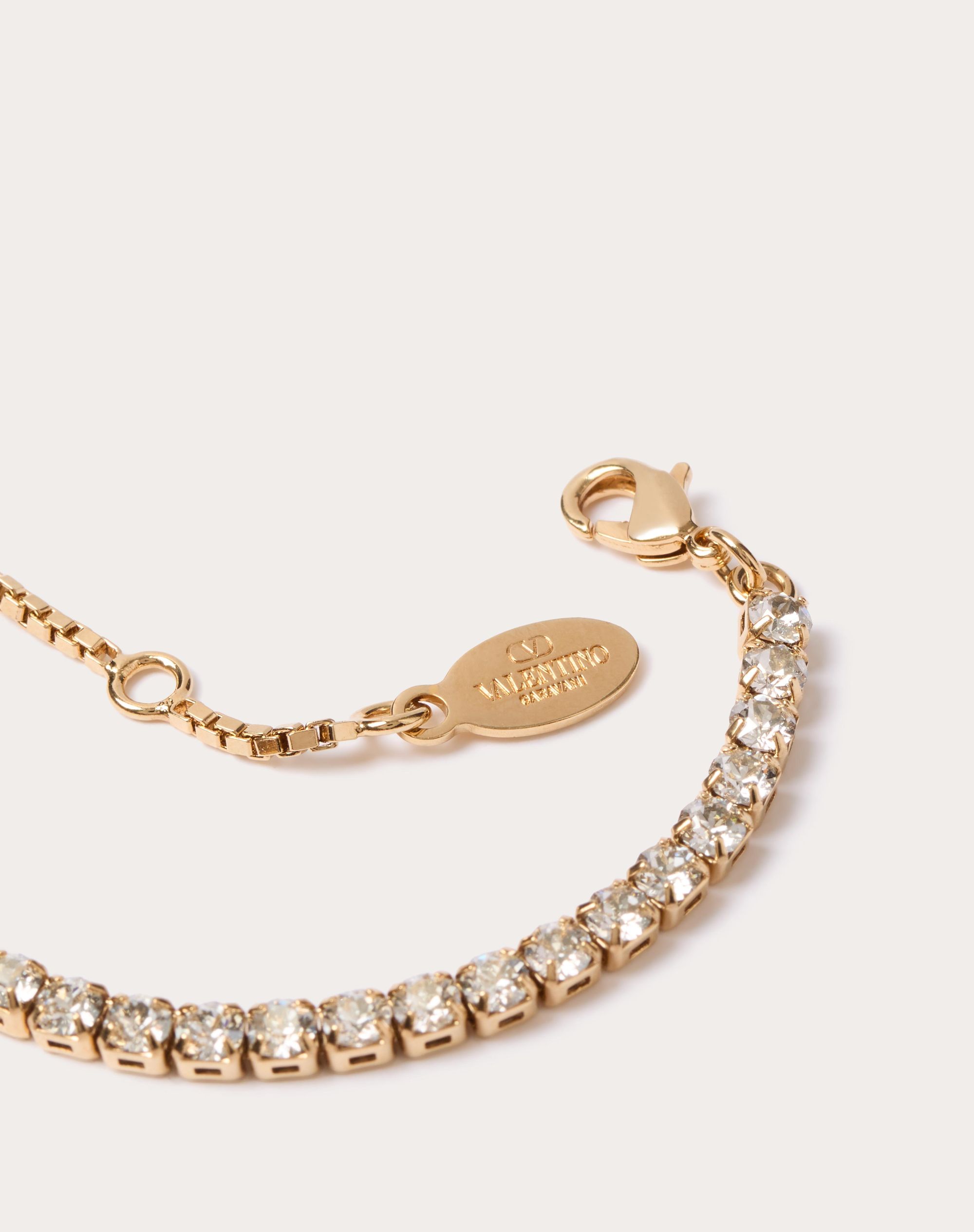 Vロゴ シグネチャー メタルXスワロフスキークリスタルブレスレット Vlogo Signature Bracelet In Metal And Swarovski® Crystals
