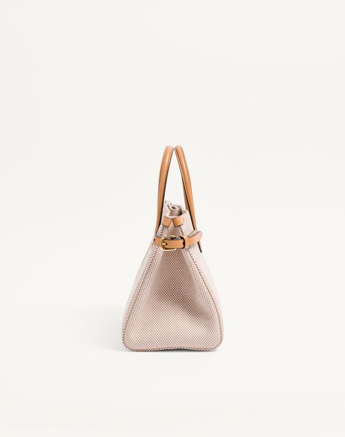Valentino Garavani - Valentino Garavani Antibes Small Shopping Bag In Canvas - Natural - Woman - Totes