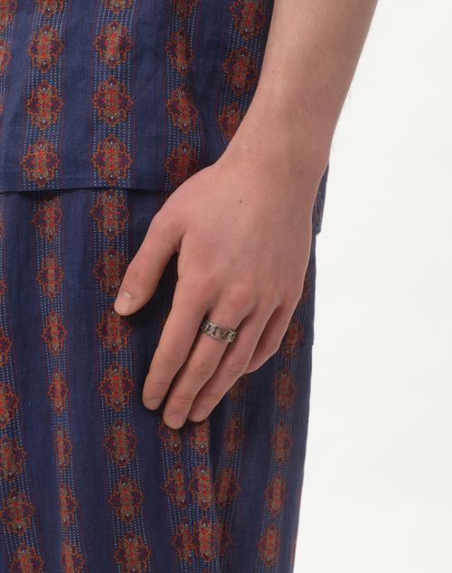 Valentino Garavani - Vlogo Signature Metal Ring - Palladium - Man - Jewellery