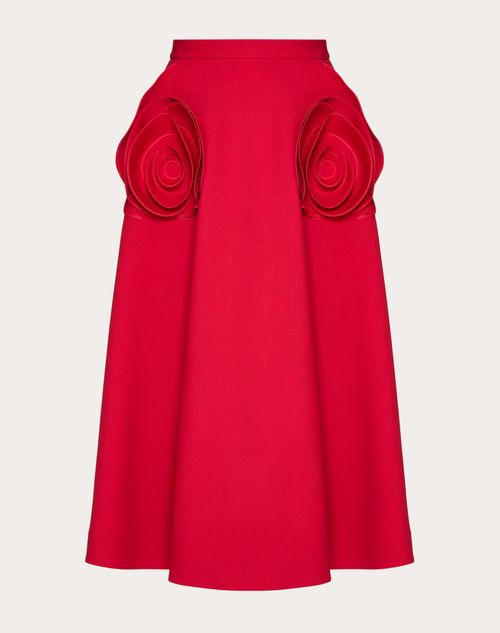 Valentino - Falda Midi De Crepe Couture - Rojo - Mujer - Mujer