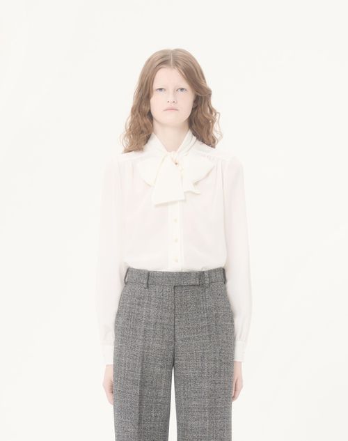 Valentino - Crepe De Chine Shirt - Ivory - Woman - Shirts & Tops