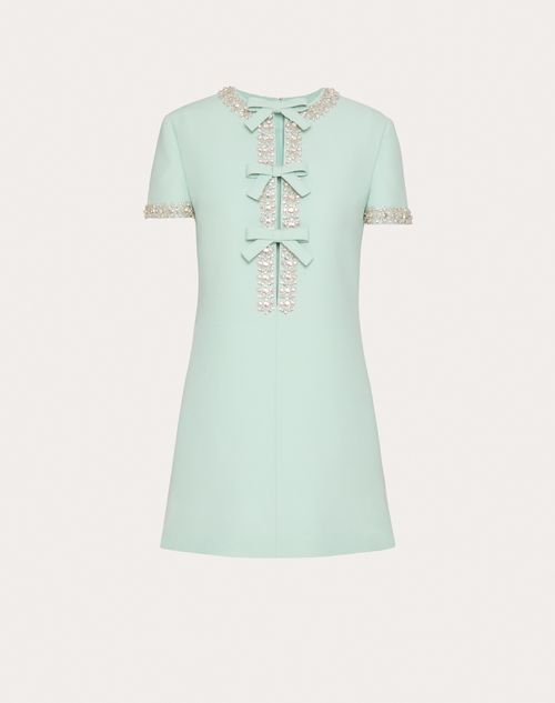 Valentino - Embroidered Crepe Couture Short Dress - Celadon - Woman - Woman Ready To Wear Sale