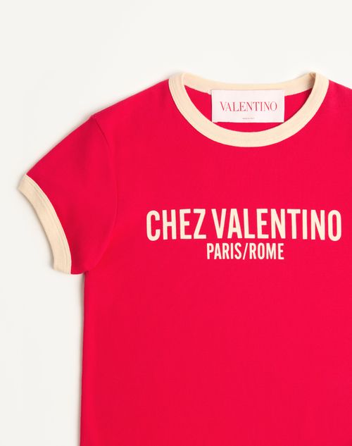 【別倉庫からの配送】 for T-shirt Cotton Jersey Woman US Valentino | Red/birch New in Tシャツ(半袖/袖なし)