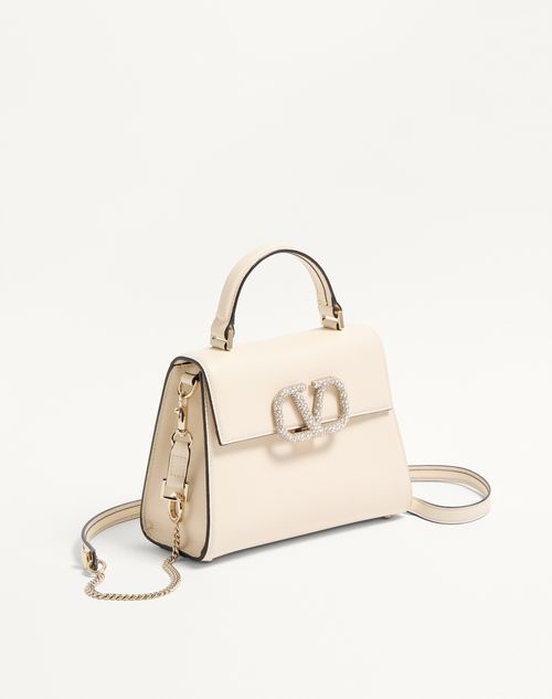Valentino Garavani - Small Vsling Handbag With Jewel Embroidery - Ivory - Woman - Top Handle Bags