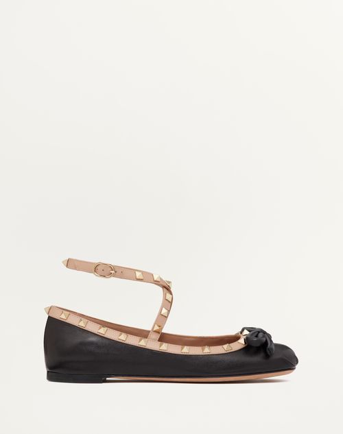 Valentino Garavani - Rockstud Ballerinas Aus Nappaleder - Schwarz - Frau - Ballerinas