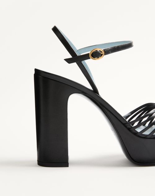 Valentino Garavani - Coeur Royal Platform Sandal In Kidskin 115mm - Black - Woman - Sandals