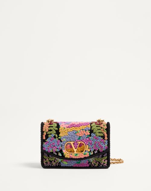 Valentino Garavani - Valentino Garavani Vain Embroidered Shoulder Bag - Multicolor - Woman - Shelf - W Bags - Vain