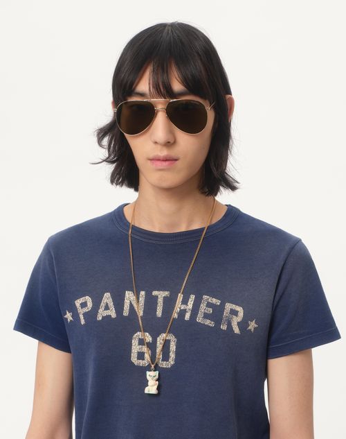 Valentino Garavani - Valentino Garavani Le Chat De La Maison Necklace In Nylon And Metal - Gold - Man - New Arrivals