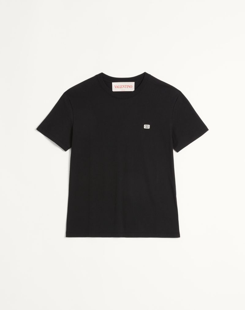 T-shirt Coton Écusson VLogo Noir — Valentino