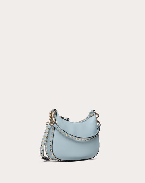 Valentino Garavani - Small Rockstud Hobo Bag In Grainy Calfskin - Porcelain Blue - Woman - Woman Bags & Accessories Private Promotions