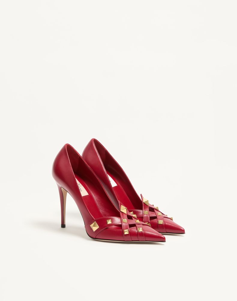 Valentino Garavani Studdy Kidskin Pumps 100Mm Woman Red 42