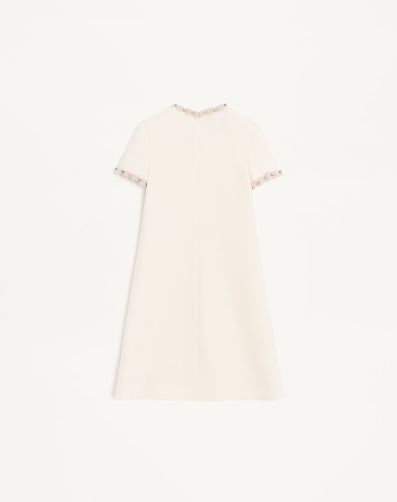 Valentino Embroidered Crepe Couture Short Dress Woman Ivory 36