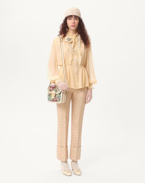 Valentino - Chiffon Blouse - Birch - Woman - Shirts And Tops